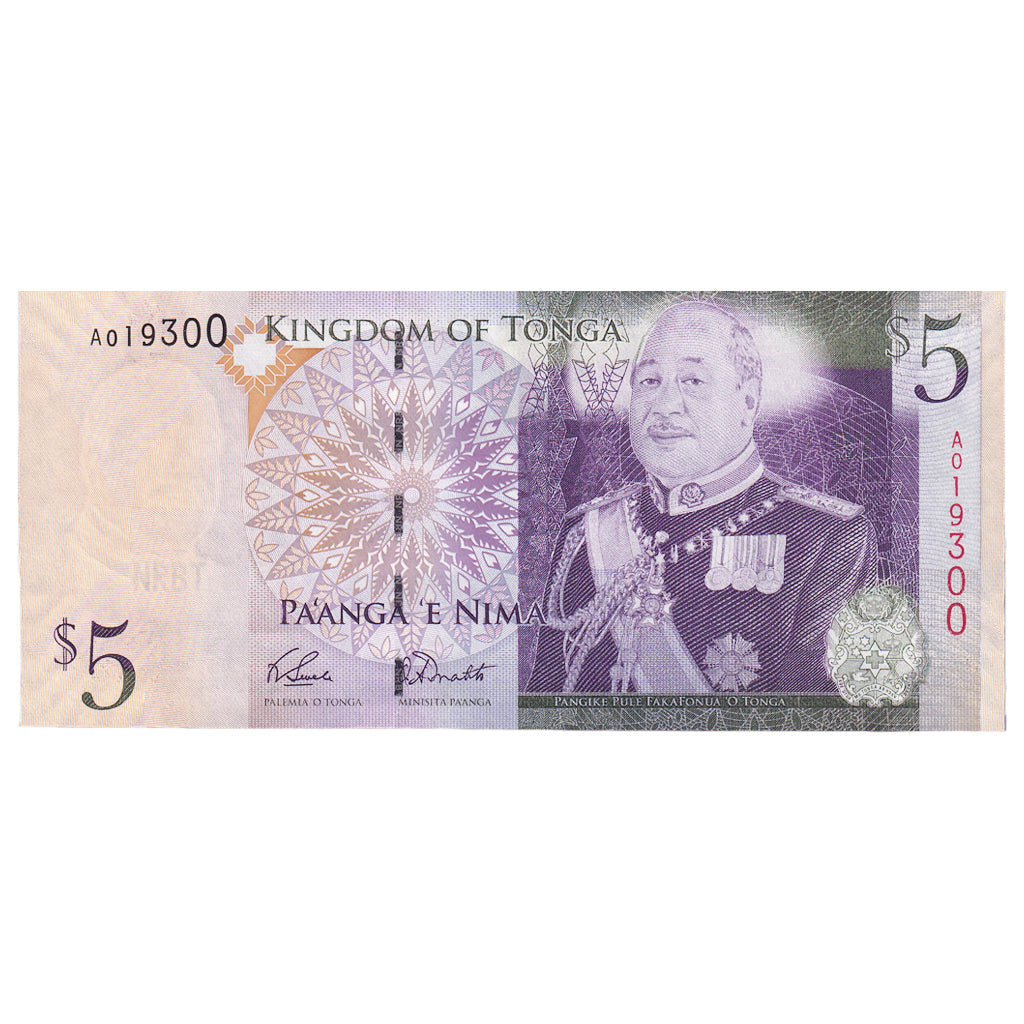 Banknot,
Tonga,
5 Pa'anga