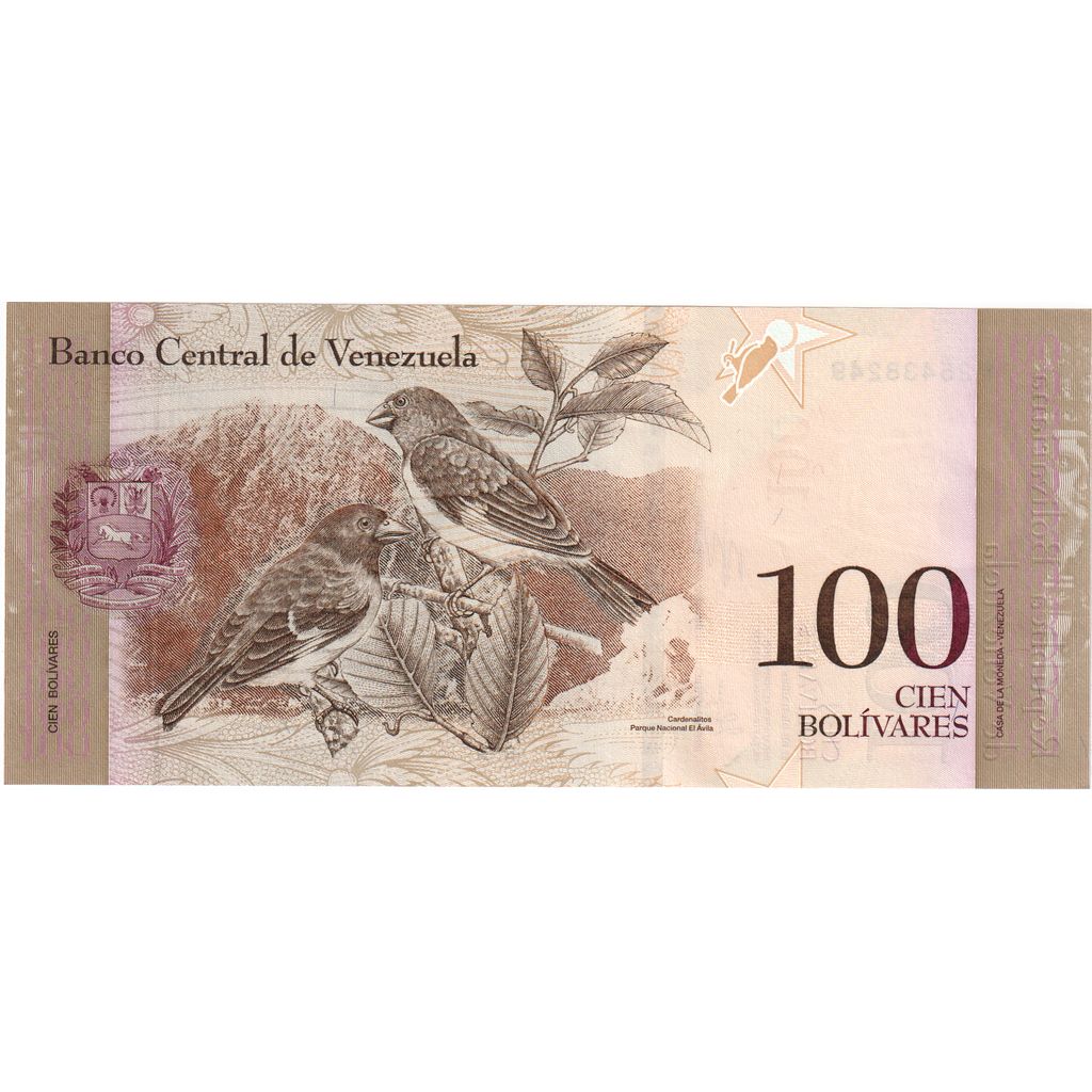 Wenezuela,
100 boliwarów,
2014