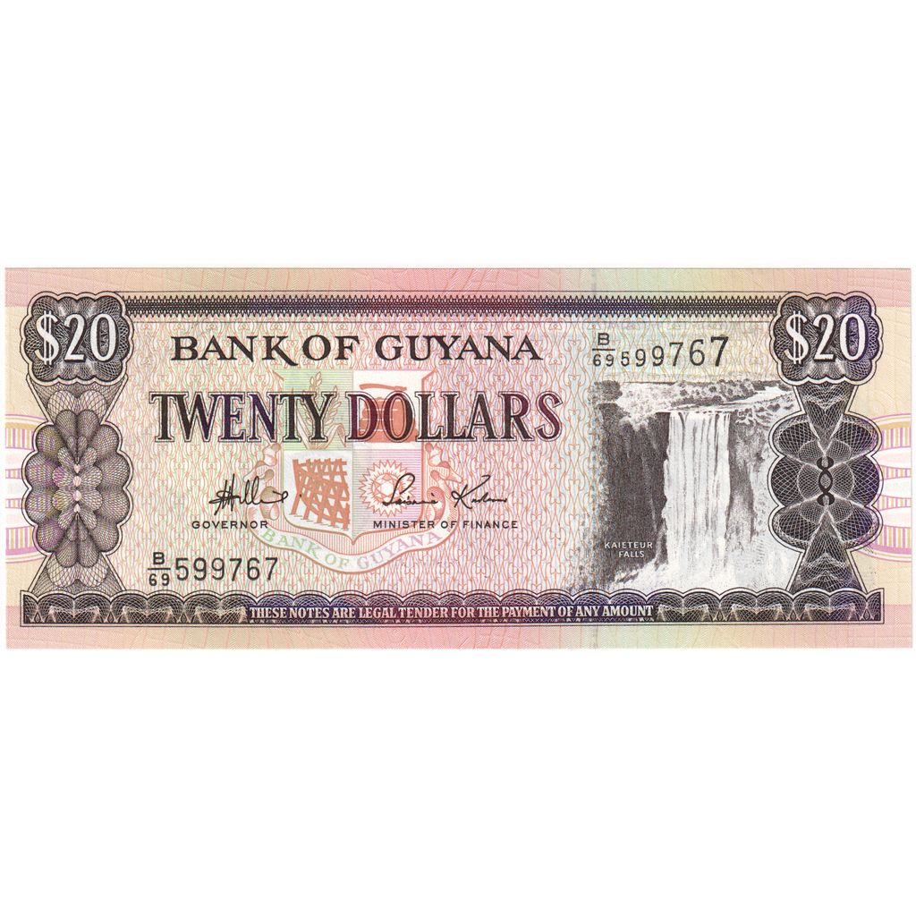 Gujana,
20 dolarów,
UNC(65-70)