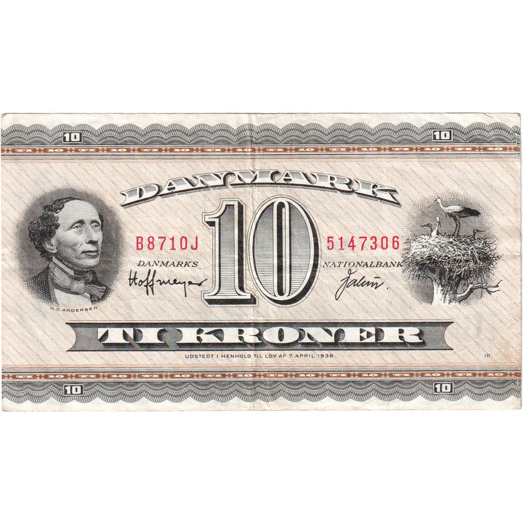 Dania,
10 koron,
1936-04-07
