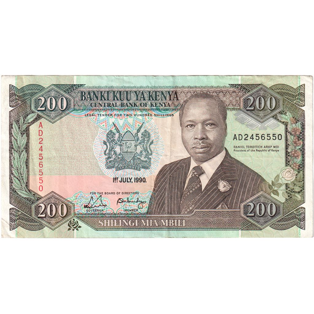 Kenia,
200 szylingów,
1990-07-01