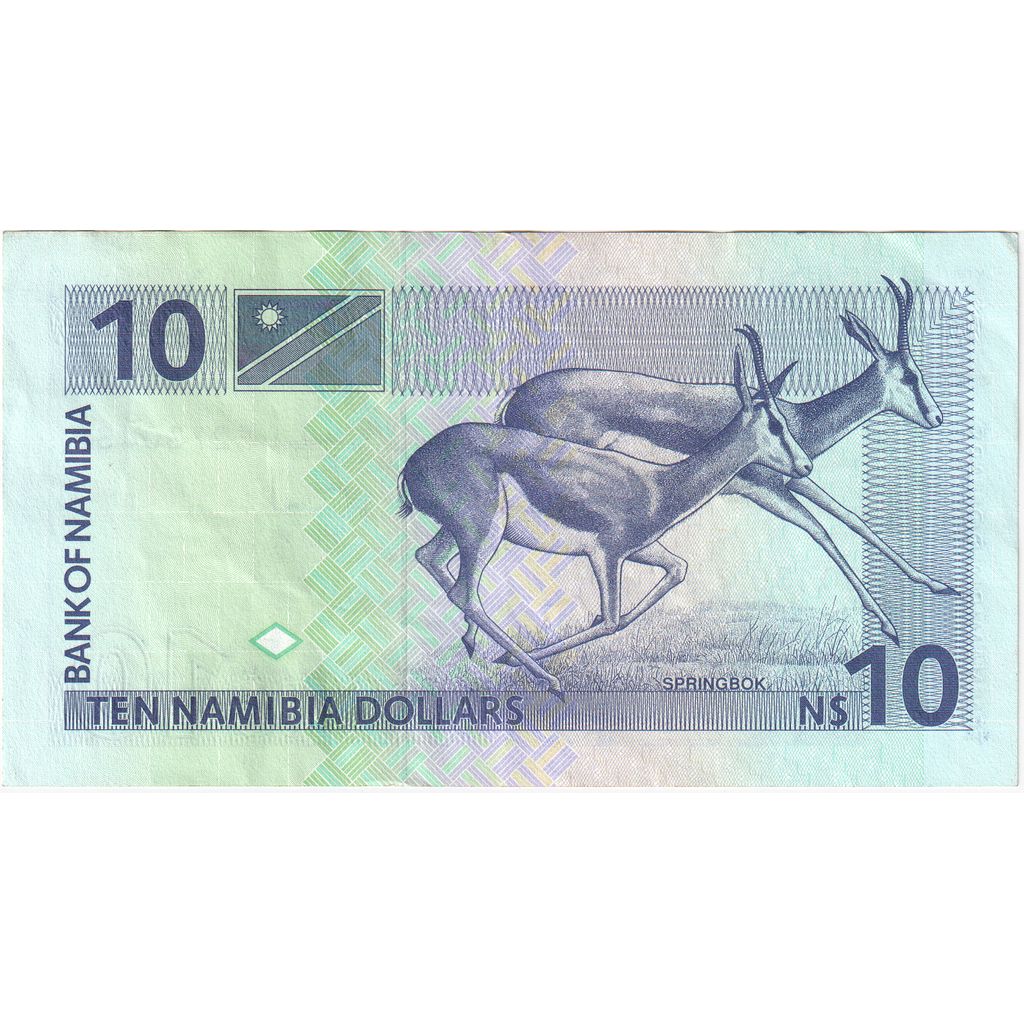 Namibia,
10 dolarów namibijskich,
WF(40-45)
