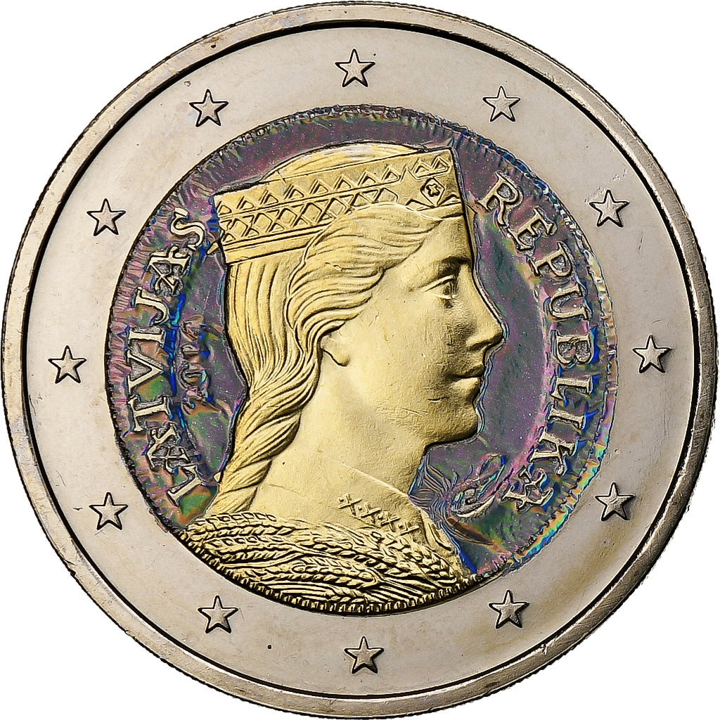 Lettland,
2 euro,
Irisierend