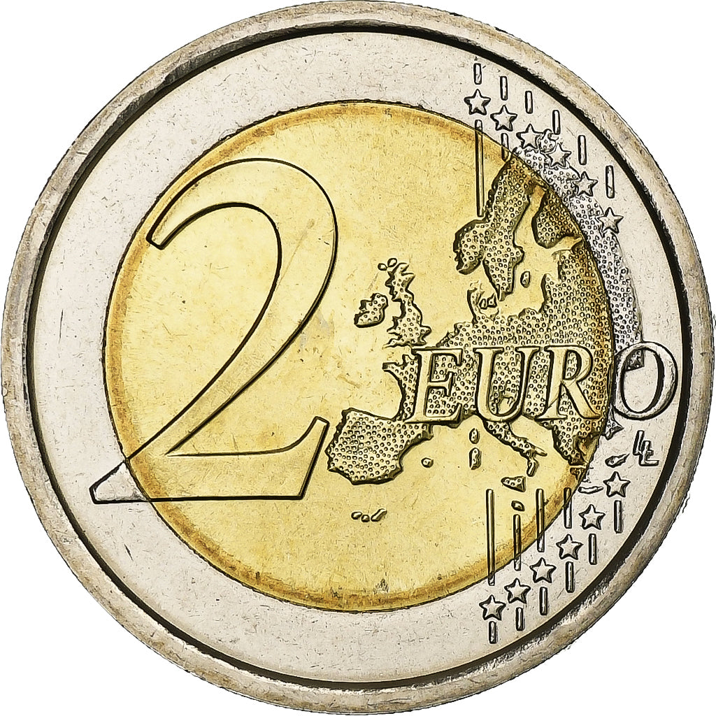 włoski,
2 euro,
30 Jahre alternatyw. Drapeau Europeen