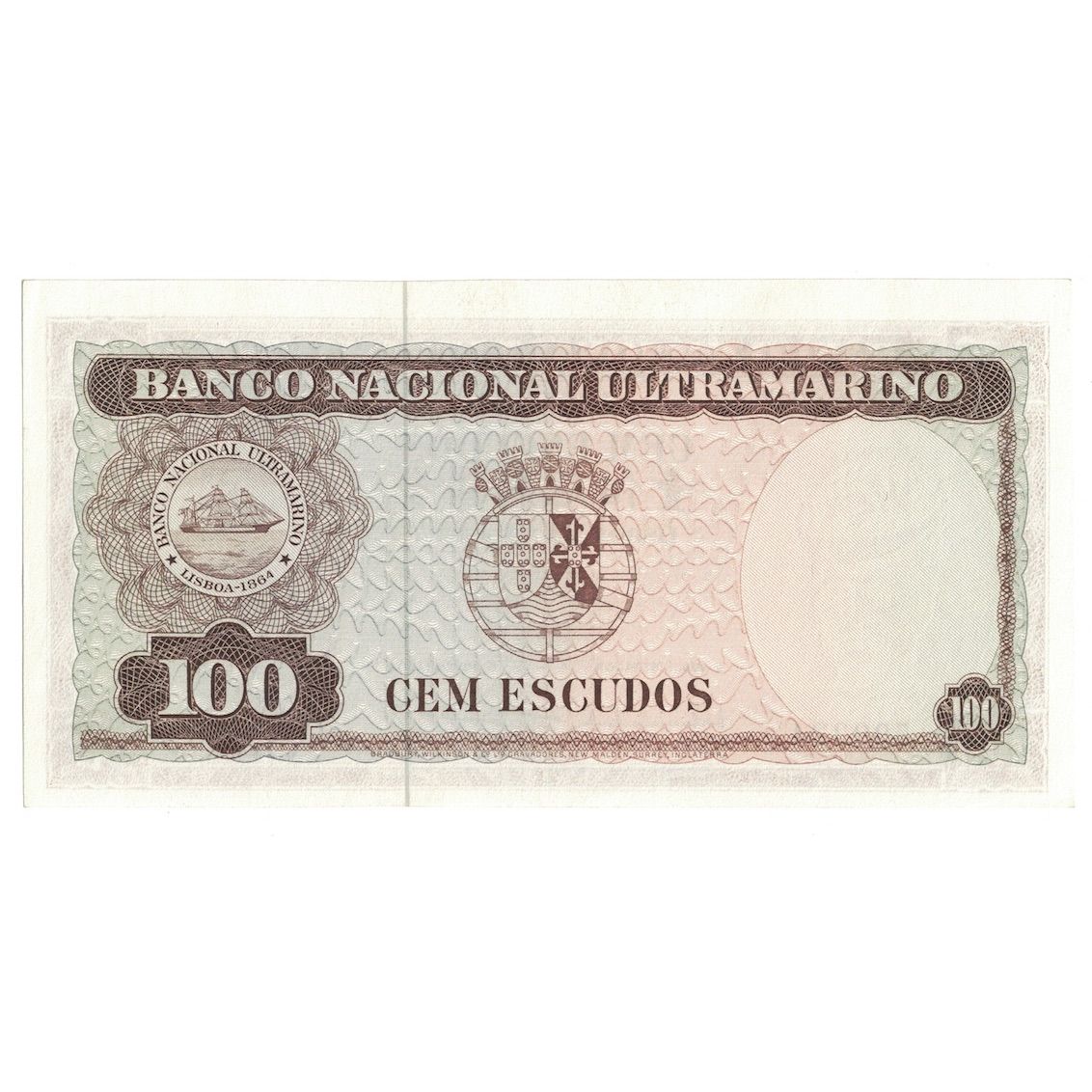 Banknot,
Timorze,
100 escudo