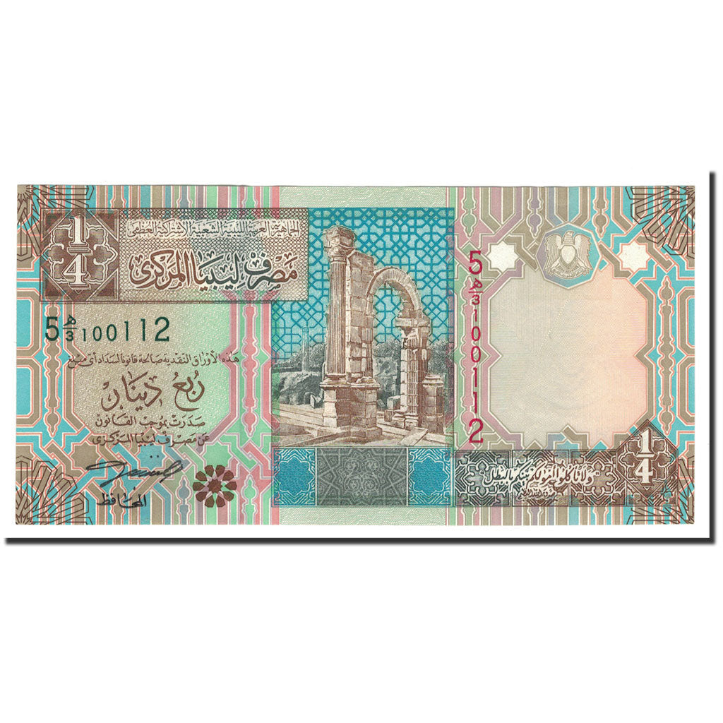 Banknot,
Libia,
1/4 dinara