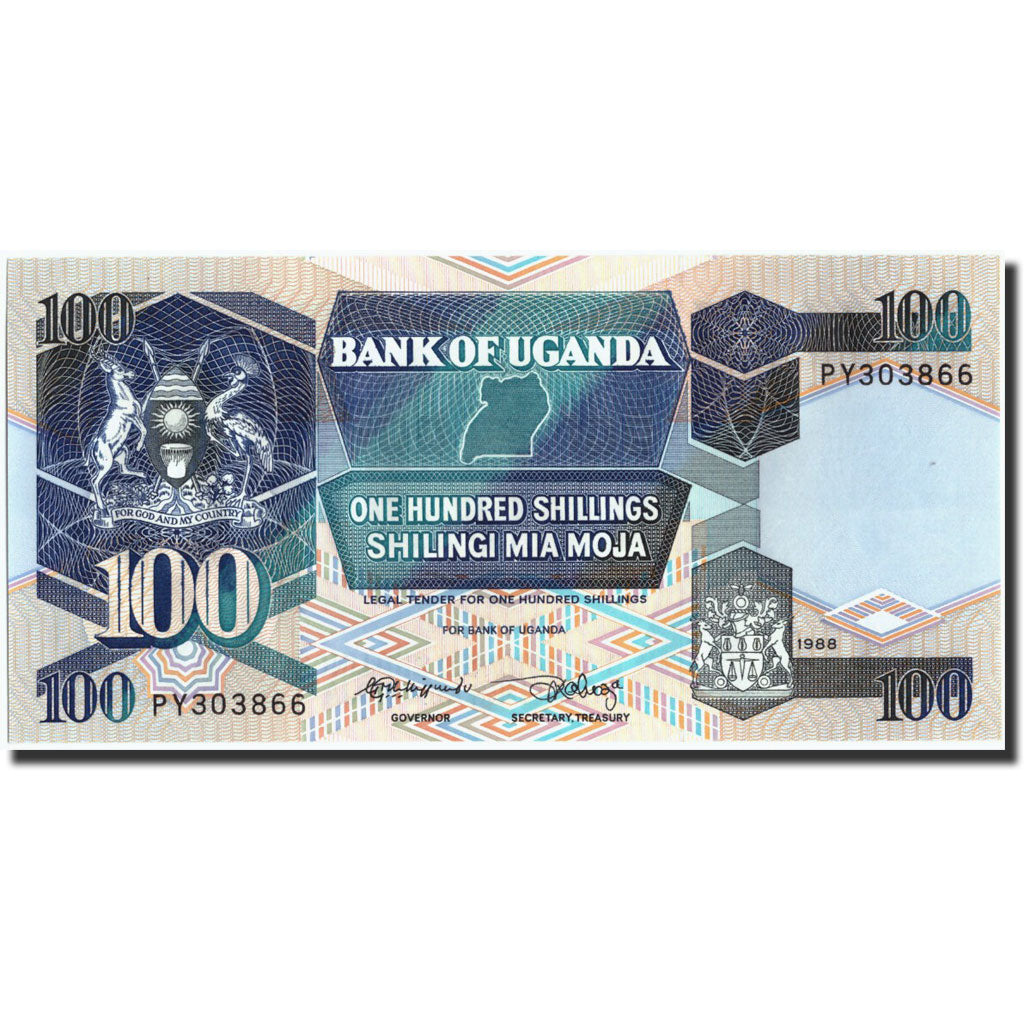 Banknot,
Uganda,
100 szylingów
