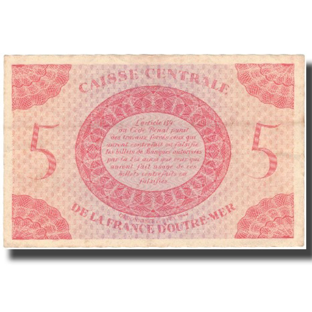 Banknot,
Francuska Afryka Równikowa,
5 franków