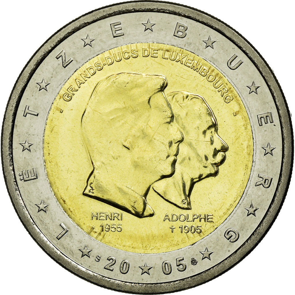 Luksemburg,
2 euro,
50. des Großherzogs Henri