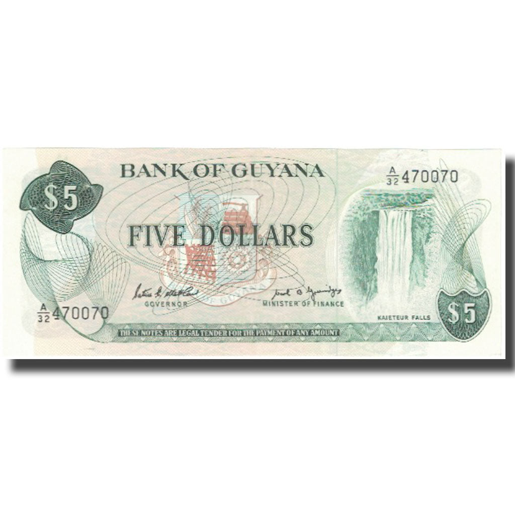 Banknot,
Gujana,
5 dolarów