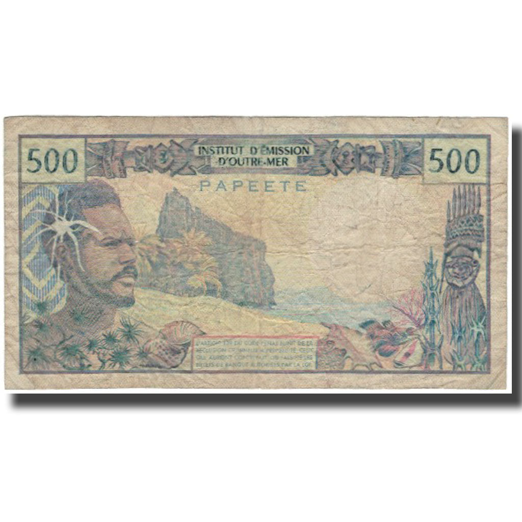 Banknot,
Tahiti,
500 franków