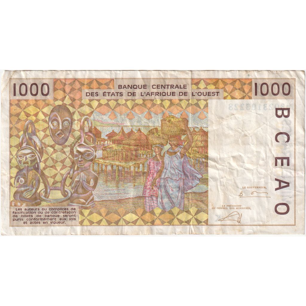 Państwa Afryki Zachodniej,
1000 franków,
2003