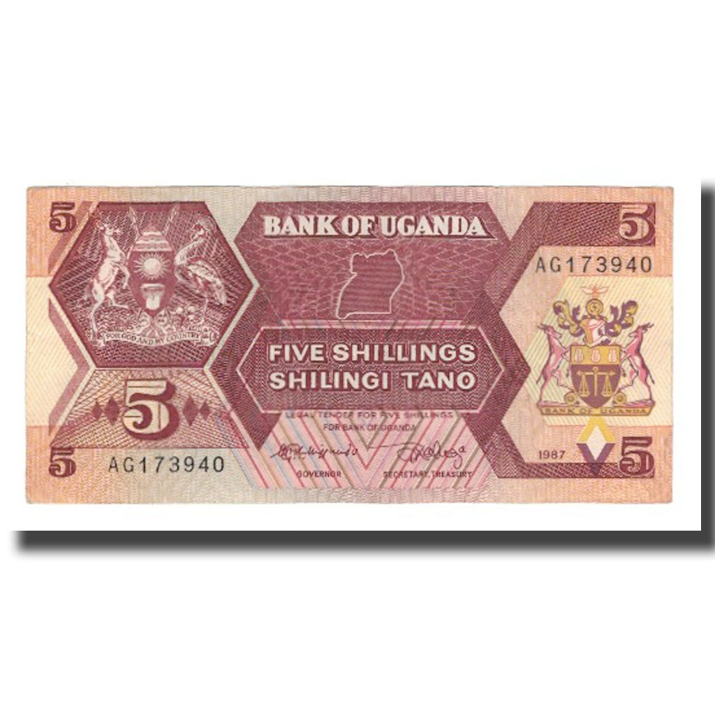 Banknot,
Uganda,
5 szylingów