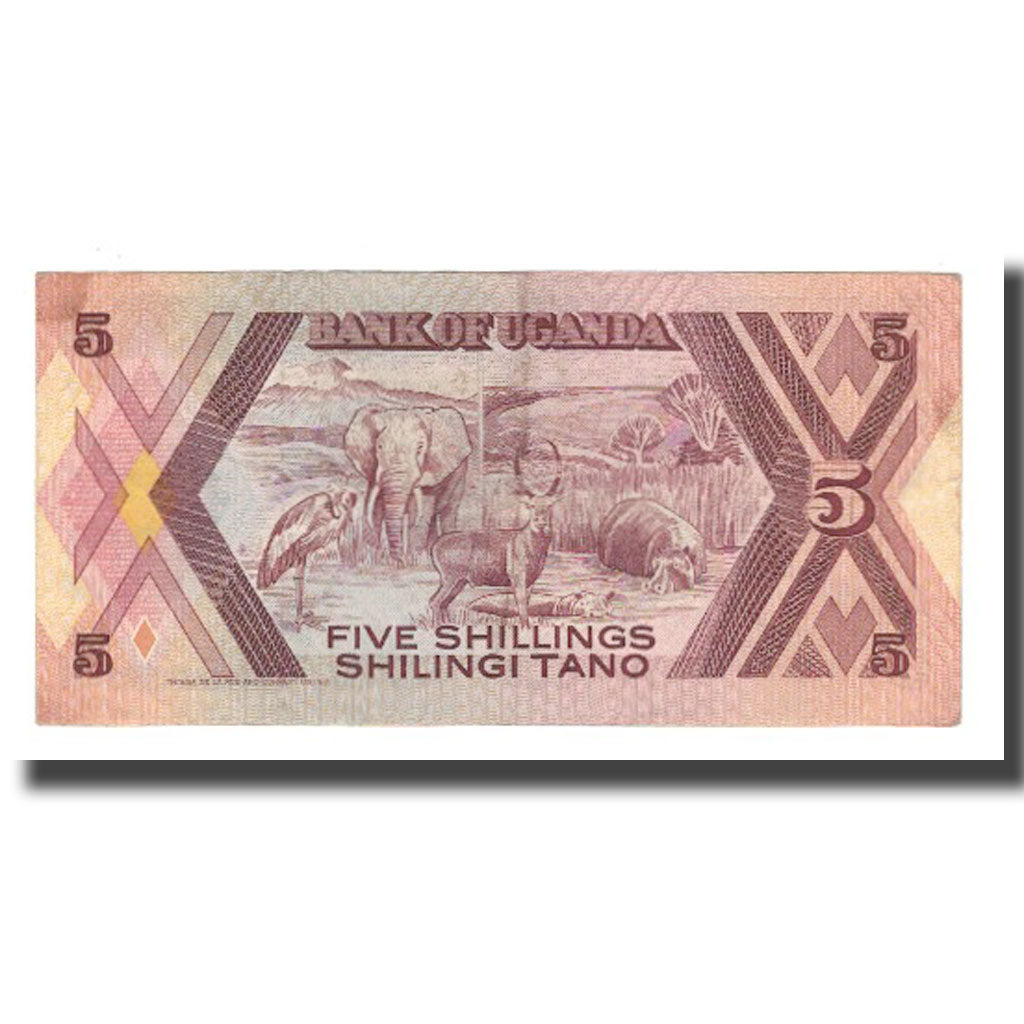 Banknot,
Uganda,
5 szylingów