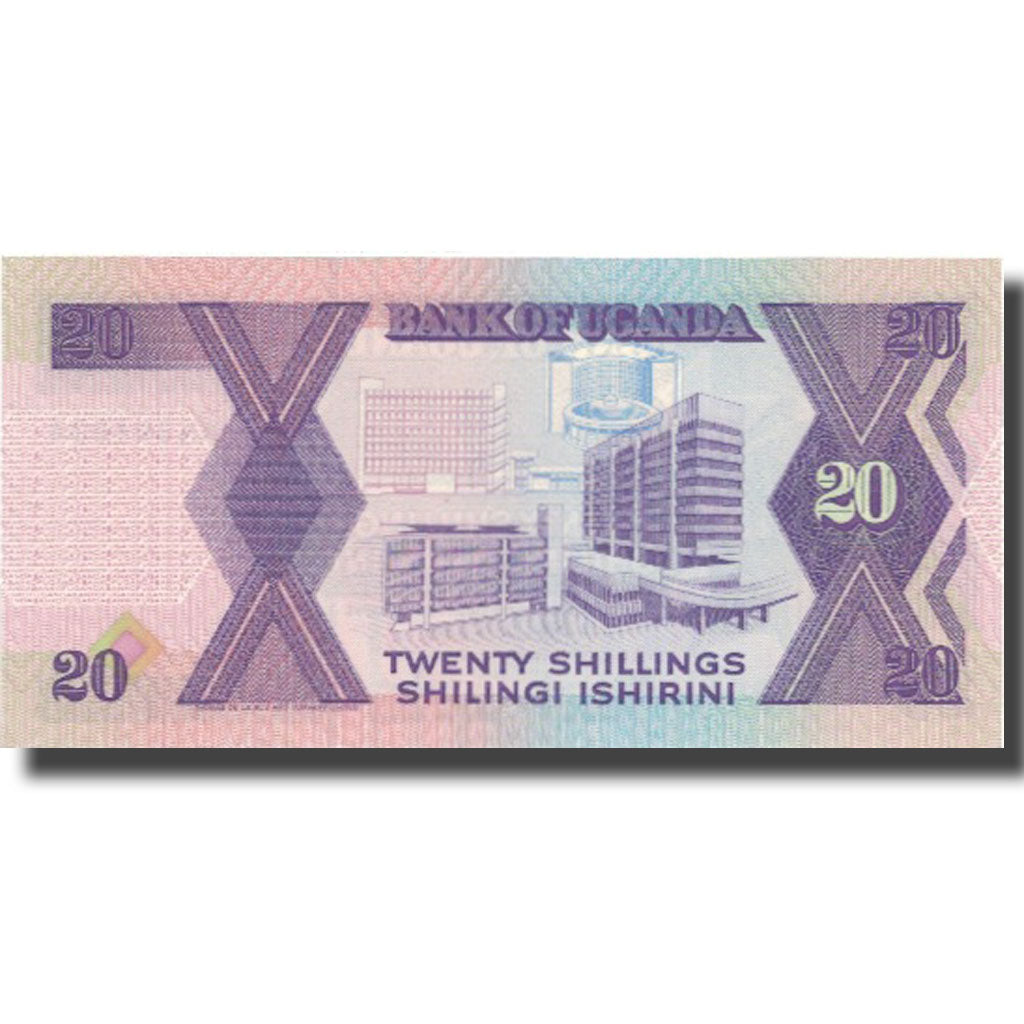 Banknot,
Uganda,
20 szylingów