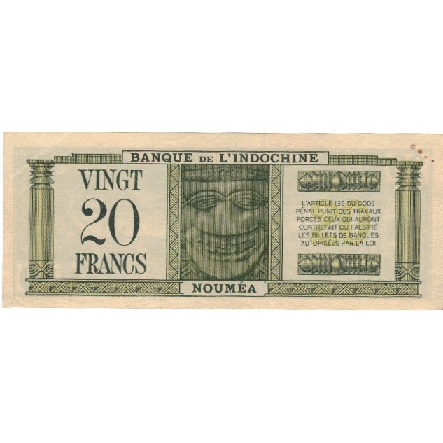 Banknot,
Nowa Kaledonia,
20 franków