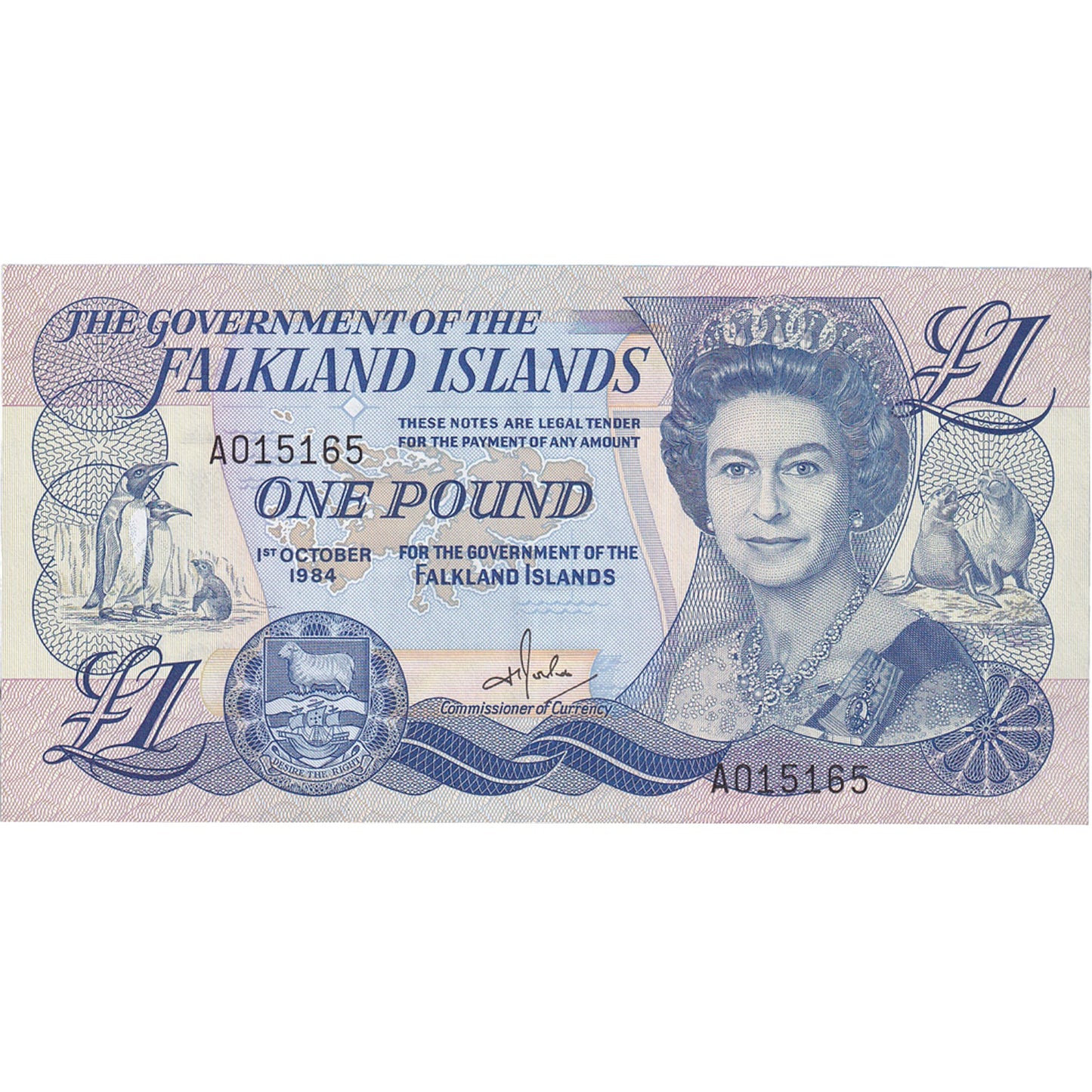 Banknot,
Falklandy,
1 funt