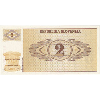 Banknot, 
  
  Słowenia, 
  
  2 (Tolarjew)