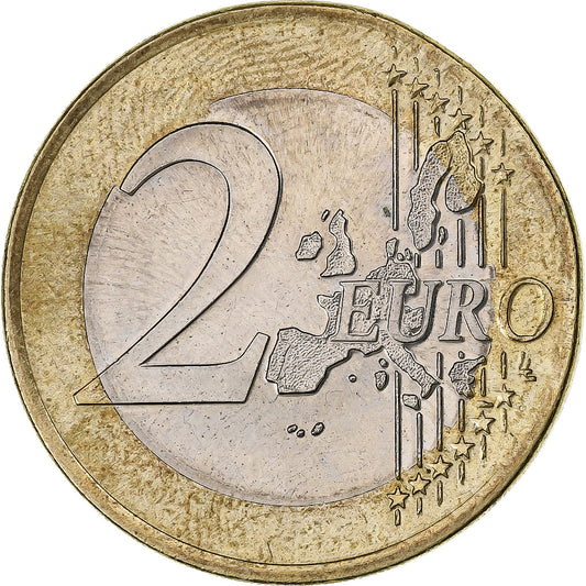 Österreich, 
  
  2 euro, 
  
  Schrötlingsfehler auf 1 Euro geprägt