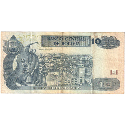 Boliwia, 
  
  10 Boliviano, 
  
  1986