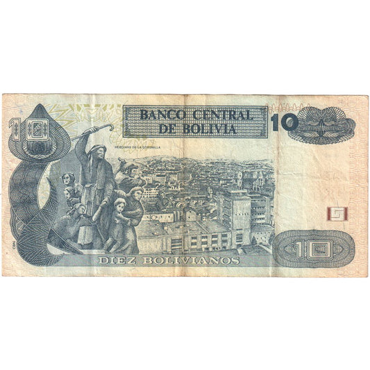 Boliwia, 
  
  10 Boliviano, 
  
  1986