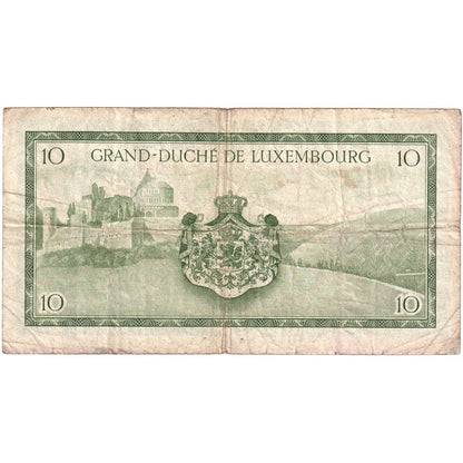 Luksemburg, 
  
  10 franków, 
  
  Bez daty (1954)