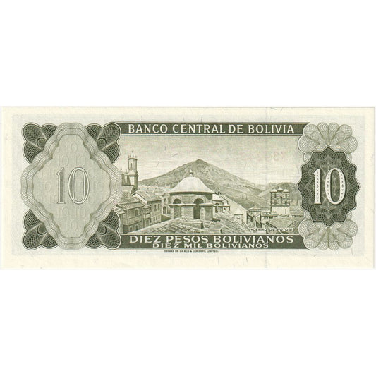 Boliwia, 
  
  10 peso boliviano, 
  
  1962