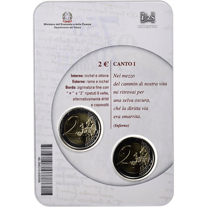 włoski, 
  
  2x 2 Euro, 
  
  Dantego Alighieri