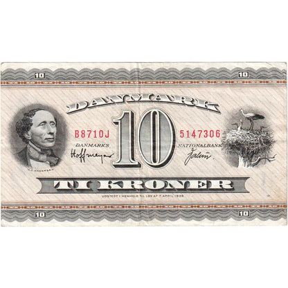Dania, 
  
  10 koron, 
  
  1936-04-07
