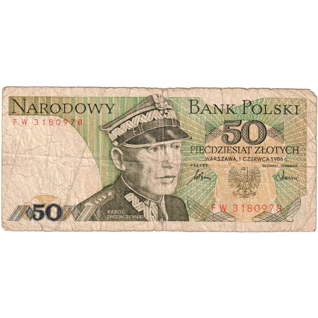 Polska, 
  
  50 złotych, 
  
  1986-06-01