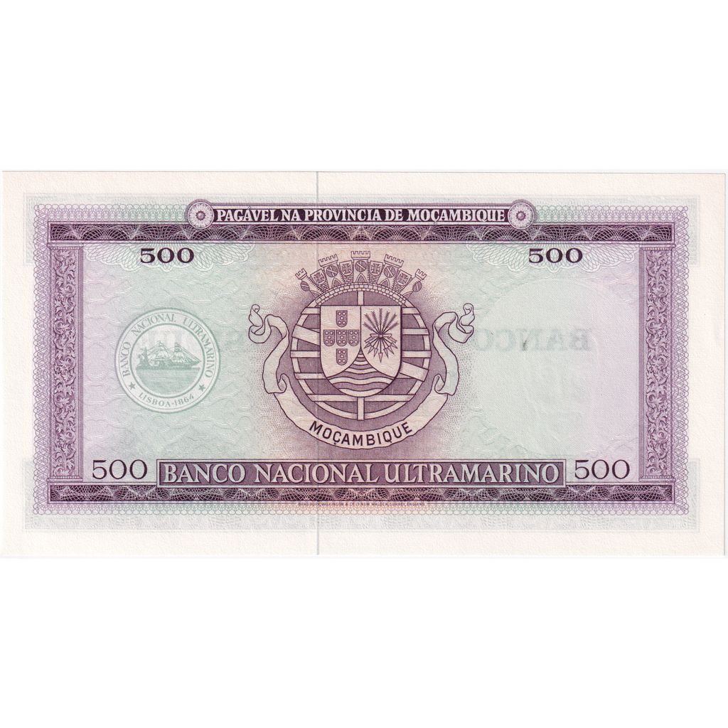 Mozambik, 
  
  500 escudo, 
  
  22.03.1967