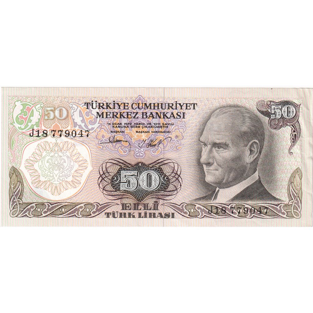 Indyk, 
  
  50 lirów, 
  
  Stara data 14.10.1970