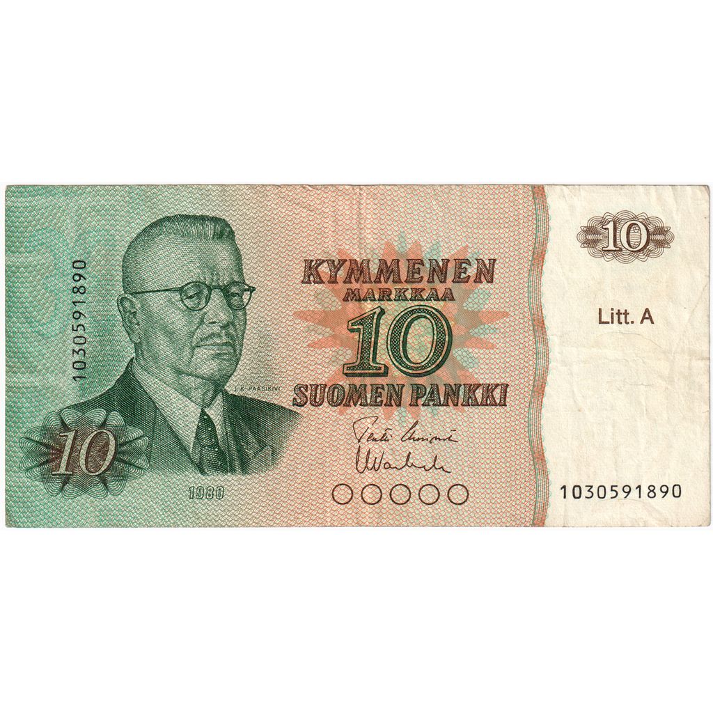 Finlandia, 
  
  10 Markkaa, 
  
  WF(40-45)