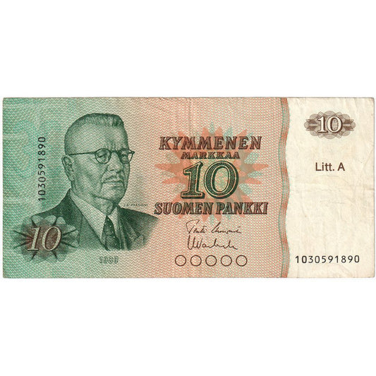 Finlandia, 
  
  10 Markkaa, 
  
  WF(40-45)