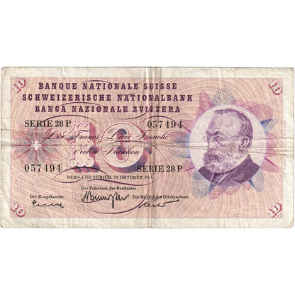 Szwajcaria, 
  
  10 Frankena, 
  
  21.01.1965