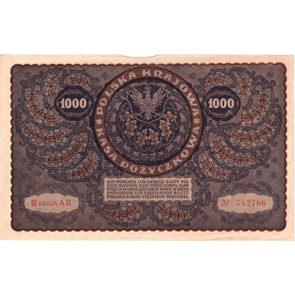 Polska, 
  
  1000 Marka, 
  
  23.08.1919