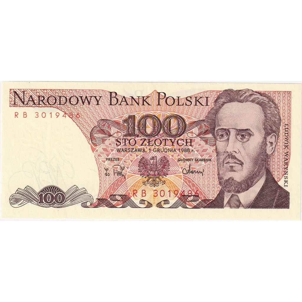 Polska, 
  
  100 złotych, 
  
  1988-12-01