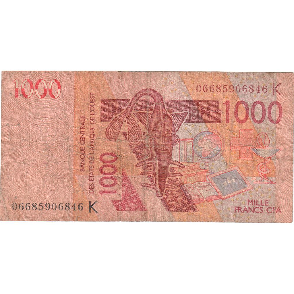 Państwa Afryki Zachodniej, 
  
  1000 franków, 
  
  VF(20-25)