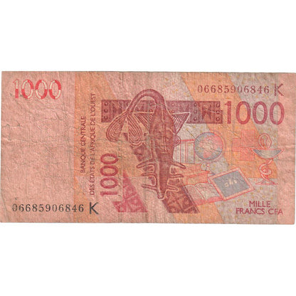 Państwa Afryki Zachodniej, 
  
  1000 franków, 
  
  VF(20-25)
