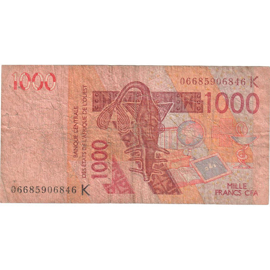 Państwa Afryki Zachodniej, 
  
  1000 franków, 
  
  VF(20-25)