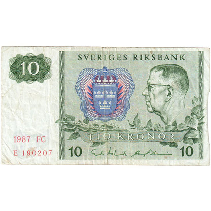 Szwecja, 
  
  10 koron, 
  
  VF(30-35)