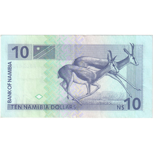 Namibia, 
  
  10 dolarów namibijskich, 
  
  UNC(65-70)