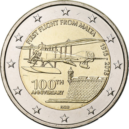 Malta, 
  
  2 euro, 
  
  Erstflugsammlung