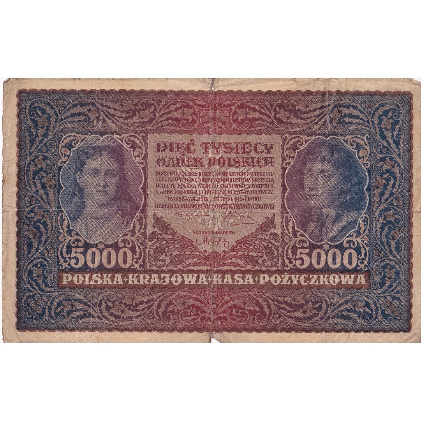Polska, 
  
  5000 Marek, 
  
  1920
