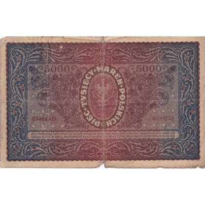 Polska, 
  
  5000 Marek, 
  
  1920