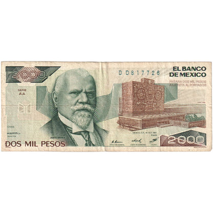 Meksyk, 
  
  2000 Peso, 
  
  1984-10-30