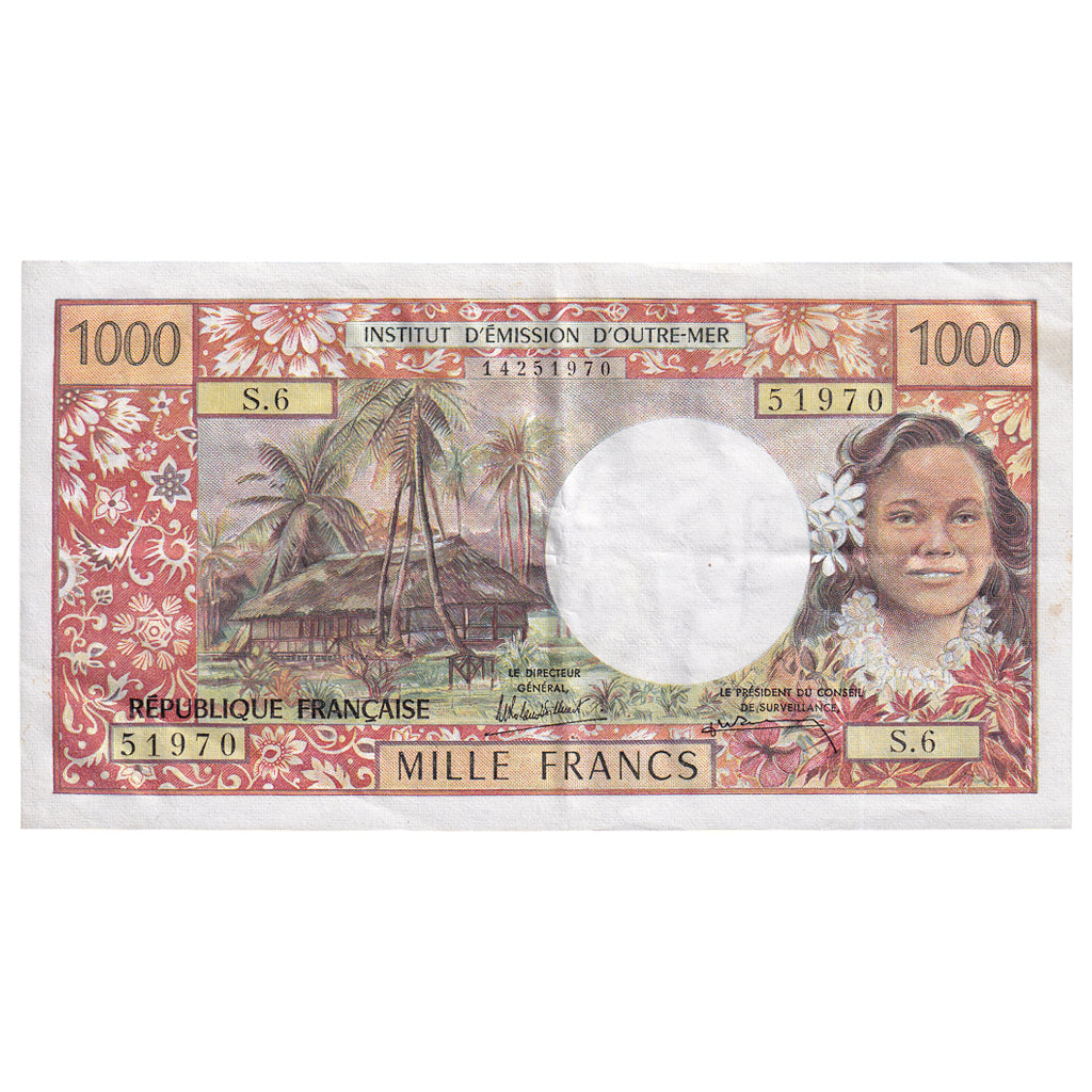 Banknot, 
  
  Tahiti, 
  
  1000 franków