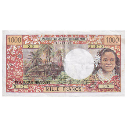 Banknot, 
  
  Tahiti, 
  
  1000 franków
