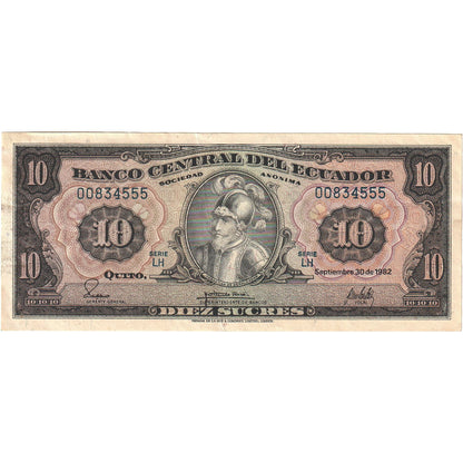 Ekwador, 
  
  10 Sucre, 
  
  1982