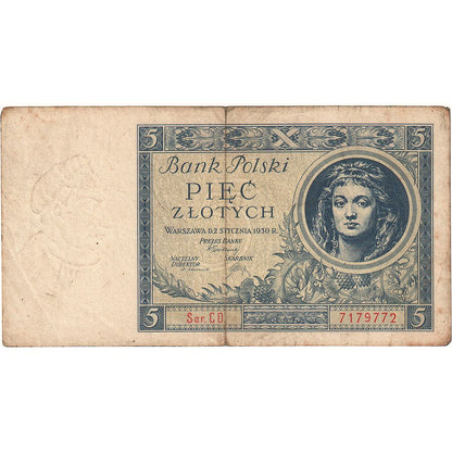 Polska, 
  
  5 złotych, 
  
  1930
